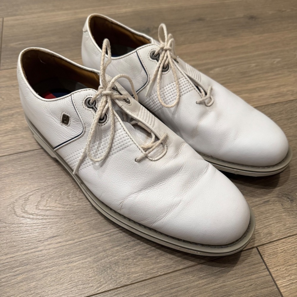 FootJoy DryJoys Premiere Series Flint White Spikeless Golf Shoes 53922 Mens 11.5
